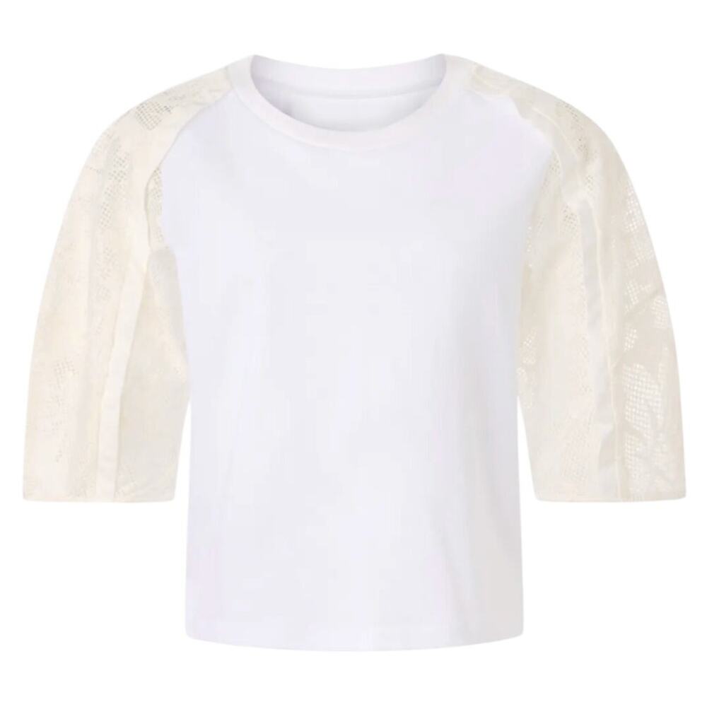 3.1 Phillip Lim X Rtr Bonded Lace T-Shirt In White, Size M